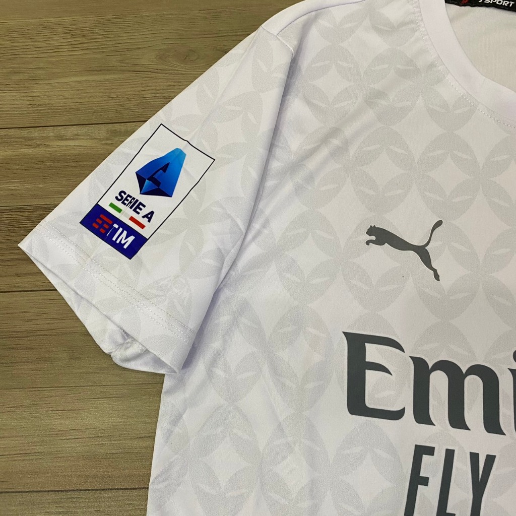 Bộ quần áo bóng đá AC Milan trắng xám in tên RAFA LEAO - số 10