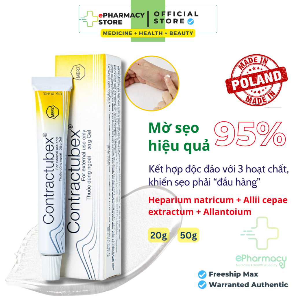 Kem Làm Mờ Sẹo Contractubex (20g, 50g) - Gel Bôi Sẹo & Hỗ Trợ Mờ Thâm Sẹo