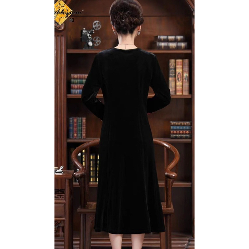 Váy nhung trung niên size đến 80kg bigsize