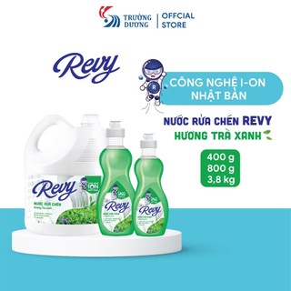 Nước rửa chén revy - hương trà xanh 400g, 800g, 3.8kg - nước rửa chén công nghệ nhật bản
