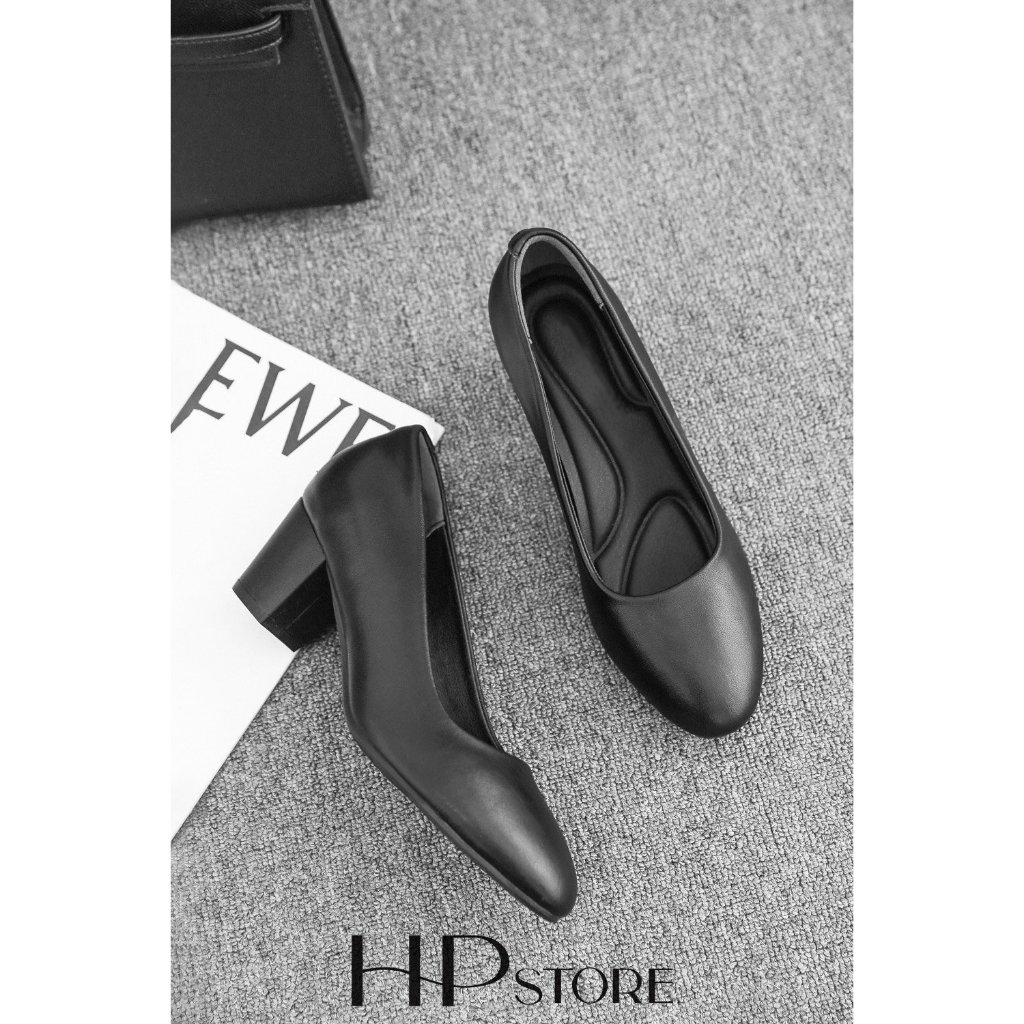 Giày Tiếp Viên  Hàng Không Công Sở Văn Phòng Nữ Mũi tròn 5CM-7CM HP Store
