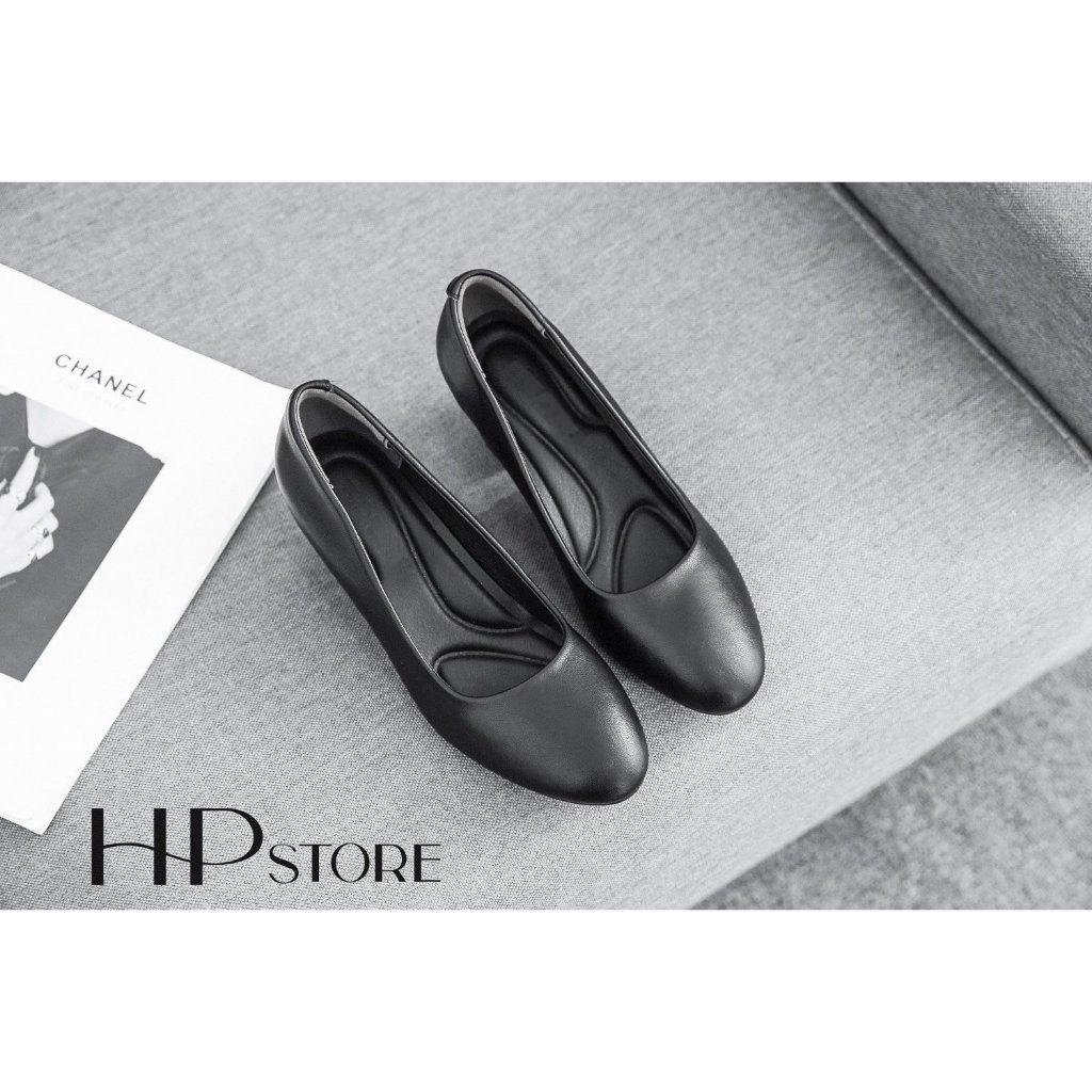Giày Tiếp Viên  Hàng Không Công Sở Văn Phòng Nữ Mũi tròn 5CM-7CM HP Store
