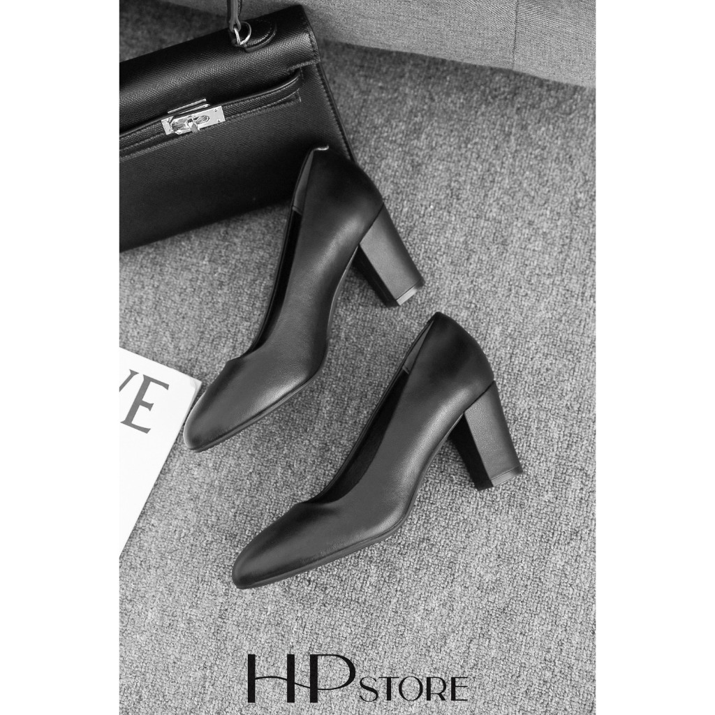 Giày Tiếp Viên  Hàng Không Công Sở Văn Phòng Nữ Mũi tròn 5CM-7CM HP Store