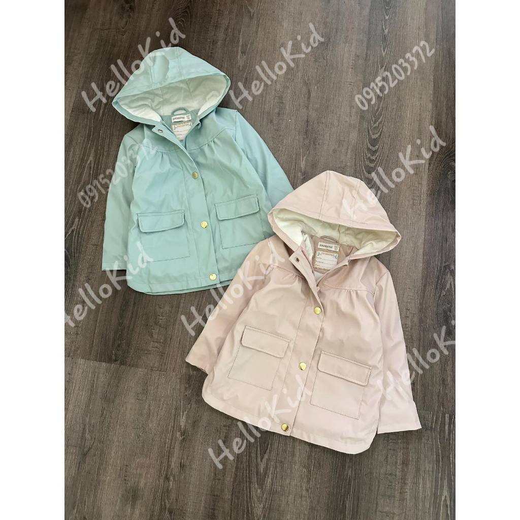 Áo khoác raincoat màu pastel orchestra cho bé