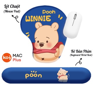 Bộ Lót Chuột Kê Tay Bàn Phím Có Đệm Silicon Galaxy Anime Bear ( Mousepad Cute Girl Mèo Cực Xinh Decor Giá Rẻ Học Sinh )
