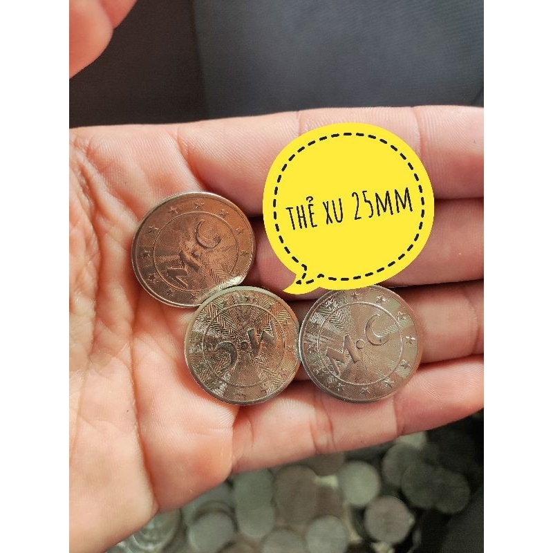 Thẻ xu máy game điện tử 25mm combo 100 thẻ đã sử dụng còn mới 99%