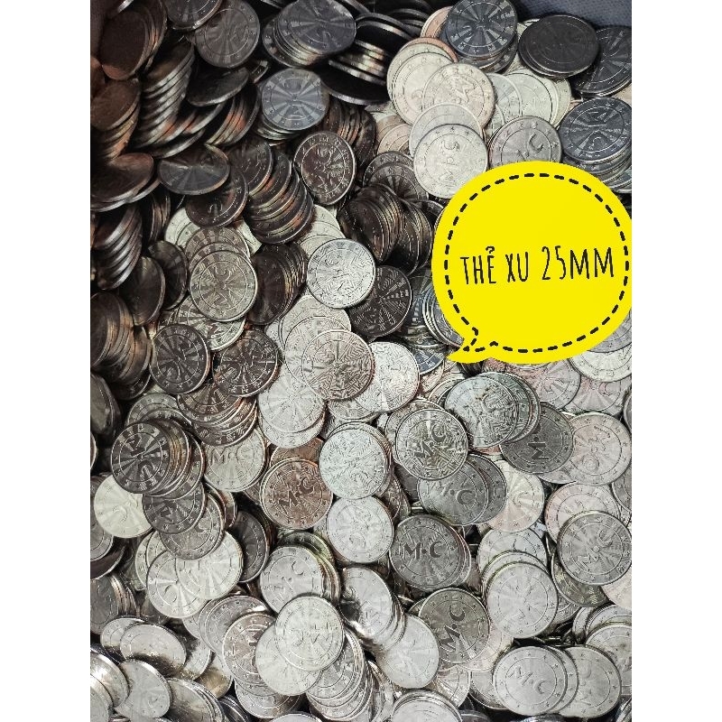 Thẻ xu game điện tử 25mm combo 50 thẻ cũ đã sử dụng còn mới 99%