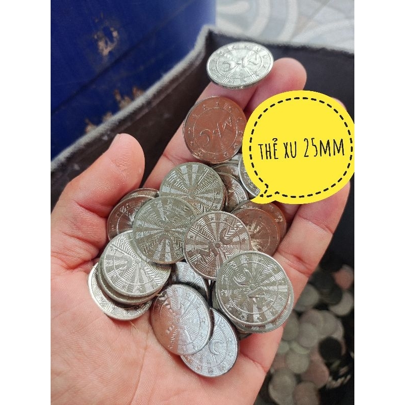 Thẻ xu game điện tử 25mm combo 50 thẻ cũ đã sử dụng còn mới 99%