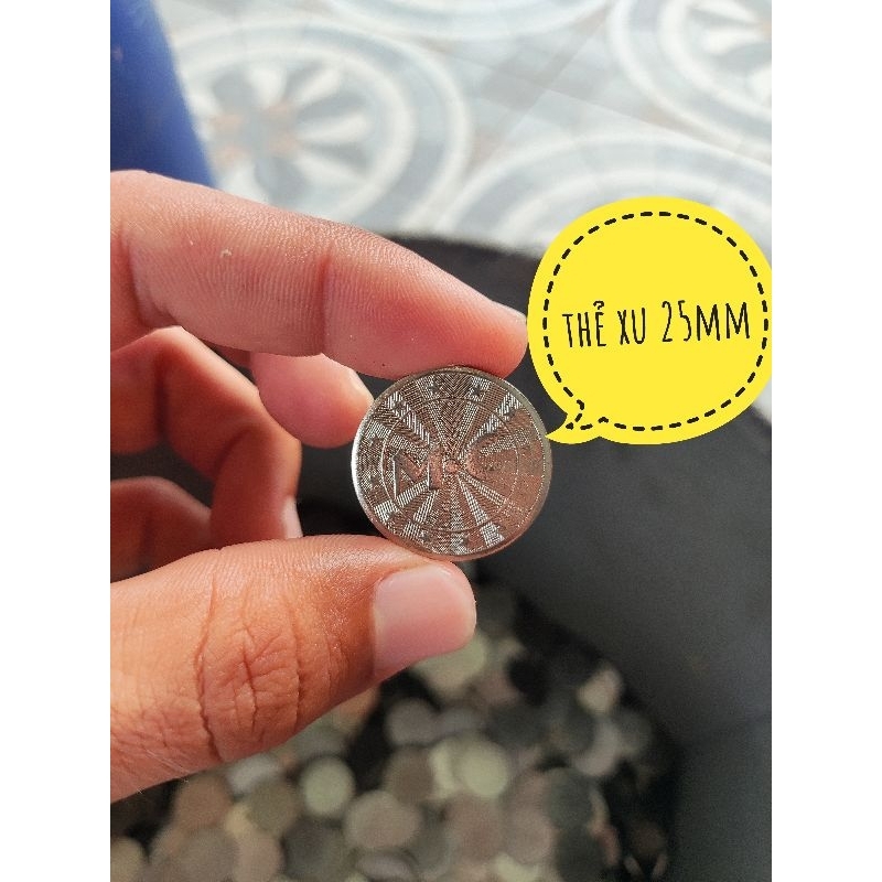 Thẻ xu máy game điện tử 25mm combo 100 thẻ đã sử dụng còn mới 99%