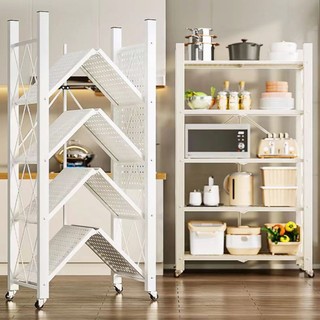 Kệ Để Đồ Gấp Gọn Đa Năng 3 4 5 Tầng Hàn Quốc, Kệ Xếp Thép Cacbon Tải 300Kg Bánh Xe Di Chuyển MKS030