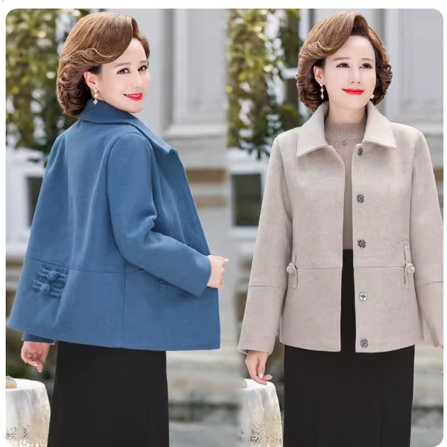 Áo Khoác Dạ Dáng Ngắn Thu Đông Cho Mẹ AD01 - Hàng Quảng Châu Cao Cấp