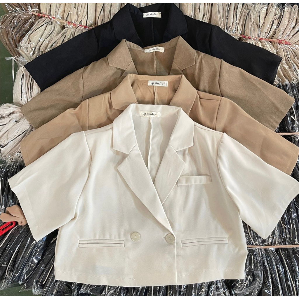 Áo blazer kiểu dáng croptop tay lỡ Maylily.Store