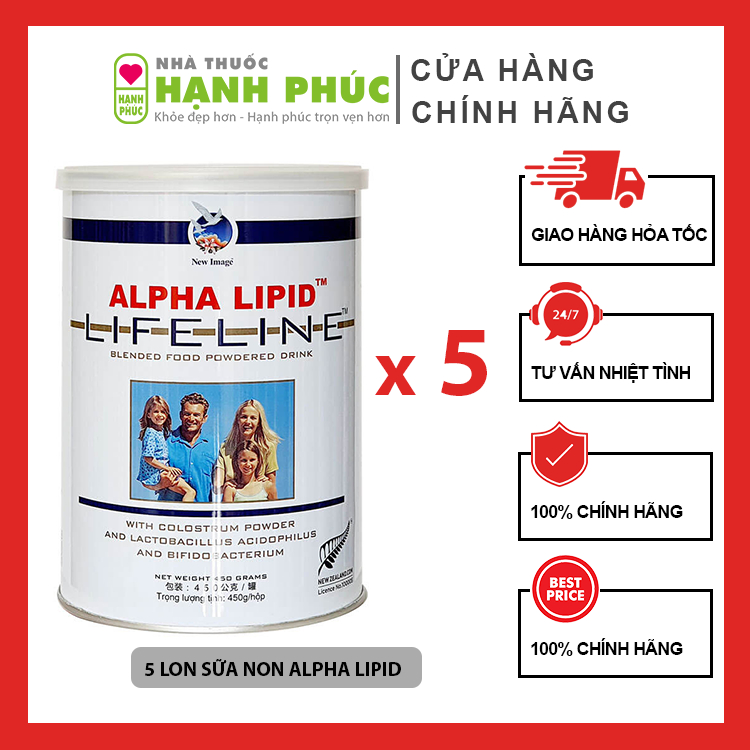 COMBO 5 LON Sữa non Alpha Lipid Lifeline 450g từ New Zealand