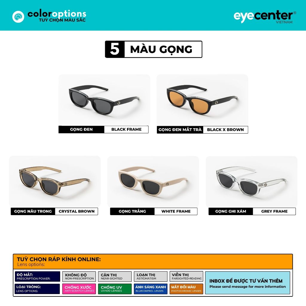 Kính mát nữ chính hãng EYECENTER S63S nhựa dẻo siêu nhẹ nhập khẩu by Eye Center Vietnam