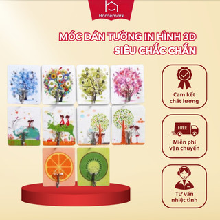 Móc dán tường hoạ tiết 3d chắc chắn chịu lực tốt, móc treo đồ in hình 3d siêu dính