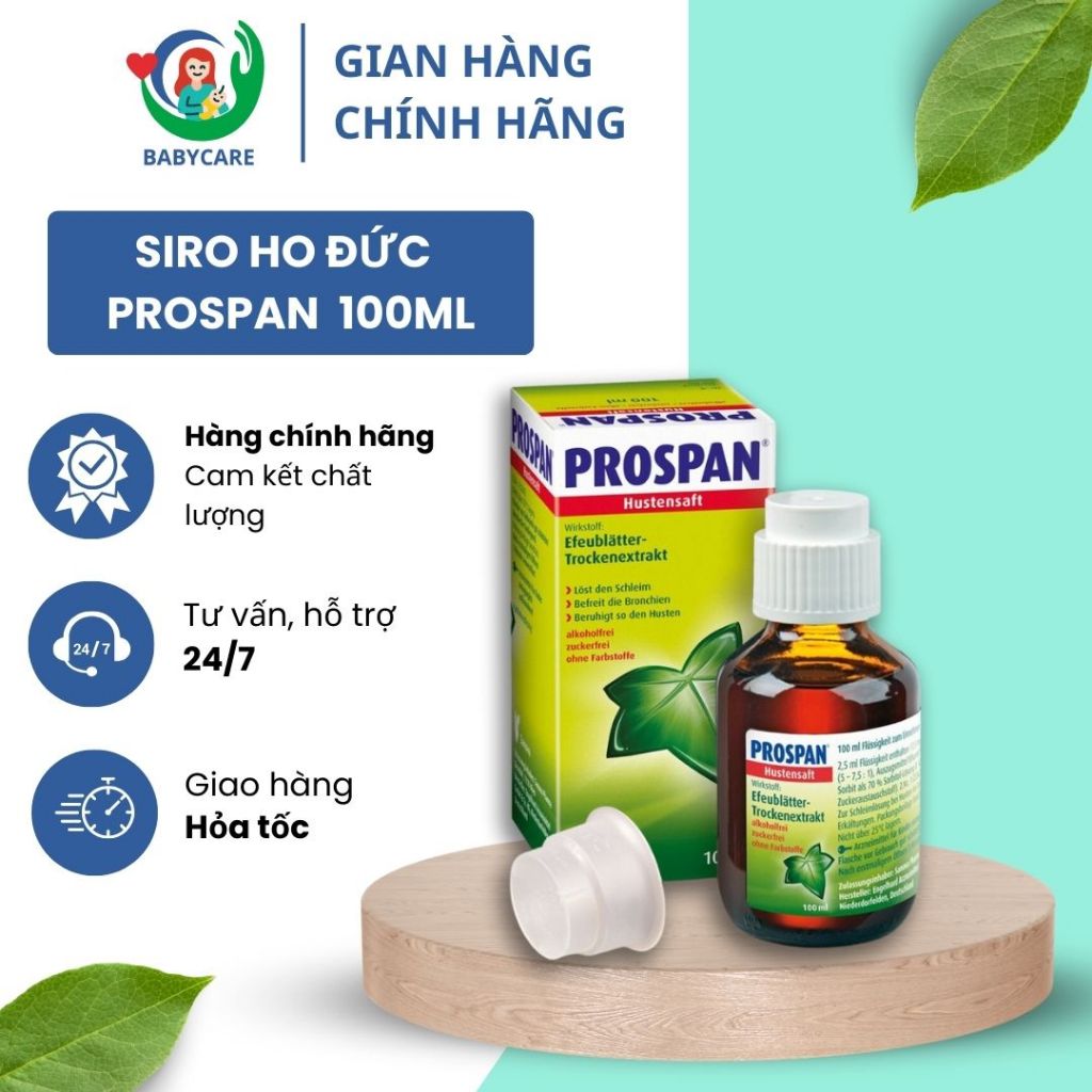 Siro Ho Prospan Hustensaft 100ml Điều Trị Viêm Đường Hô Hấp và Ho BABYCARE
