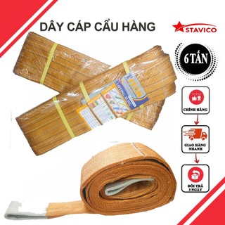 Dây cáp vải cẩu hàng, dây bẹ 6 tấn, dây cẩu 6 tấn - bản rộng 150mm - nhiều kích thước 1 - 12m