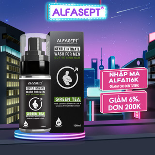 Dung Dịch Vệ Sinh Nam Tạo Bọt ALFASEPT Hương Nước Hoa Green Tea Tươi Mát Giúp Ngăn Ngừa Vi Khuẩn, Dưỡng Ẩm 100ml