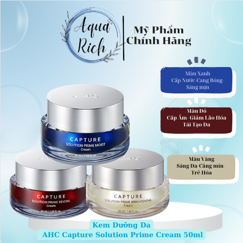 Kem Dưỡng AHC Capture Moist Solution Max Cream 50ml [Xanh - Đỏ - Trắng]