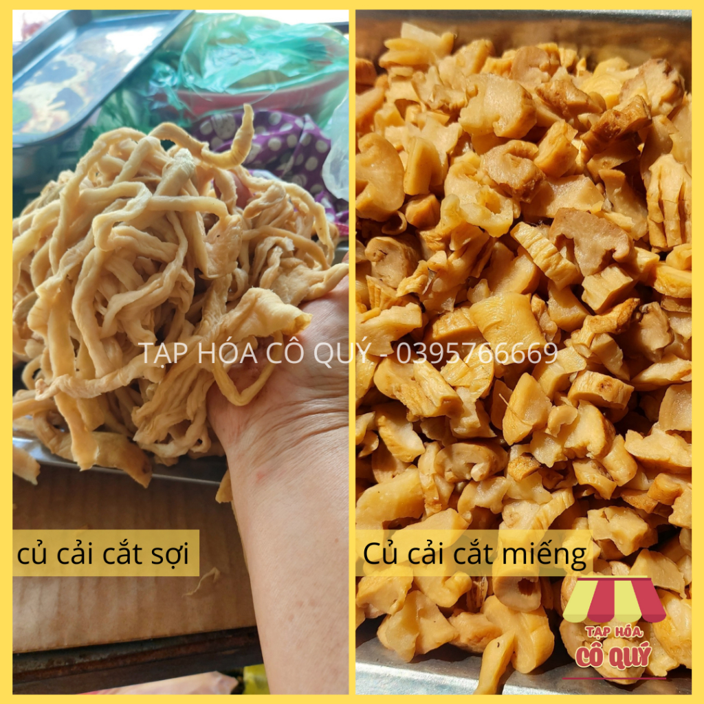 Củ cải muối cắt miếng, cắt sợi, loại mới tươi ngon, nguồn hàng uy tín - Tạp hóa cô Quý (M32)