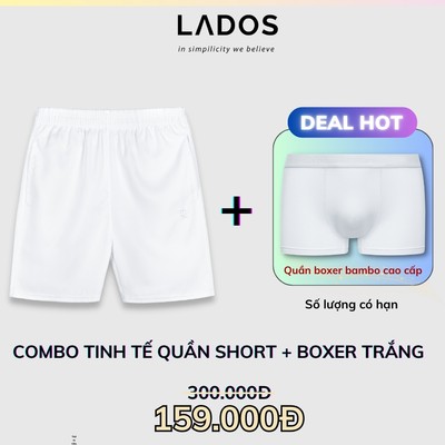 Combo quần short 4099 + boxer trắng 4129  Lados-7131 chống lộ sịp