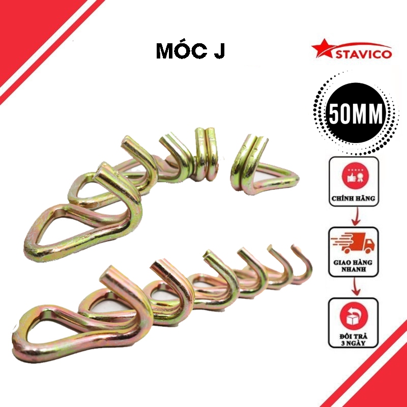 Móc J 50mm 3T, chất liệu thép