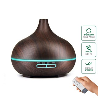 Máy xông tinh dầu MKT1801 550ml có kèm remote - Công nghệ phun sương hiện đại, chế độ đèn led 7 màu, BH toàn quốc