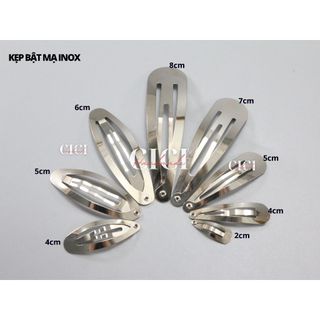 Set 5c Kẹp mái kẹp bật oval giọt nước mạ inox dày dặn Cici Handmade nguyên liệu đính thời trang cô dâu phụ kiện trẻ em