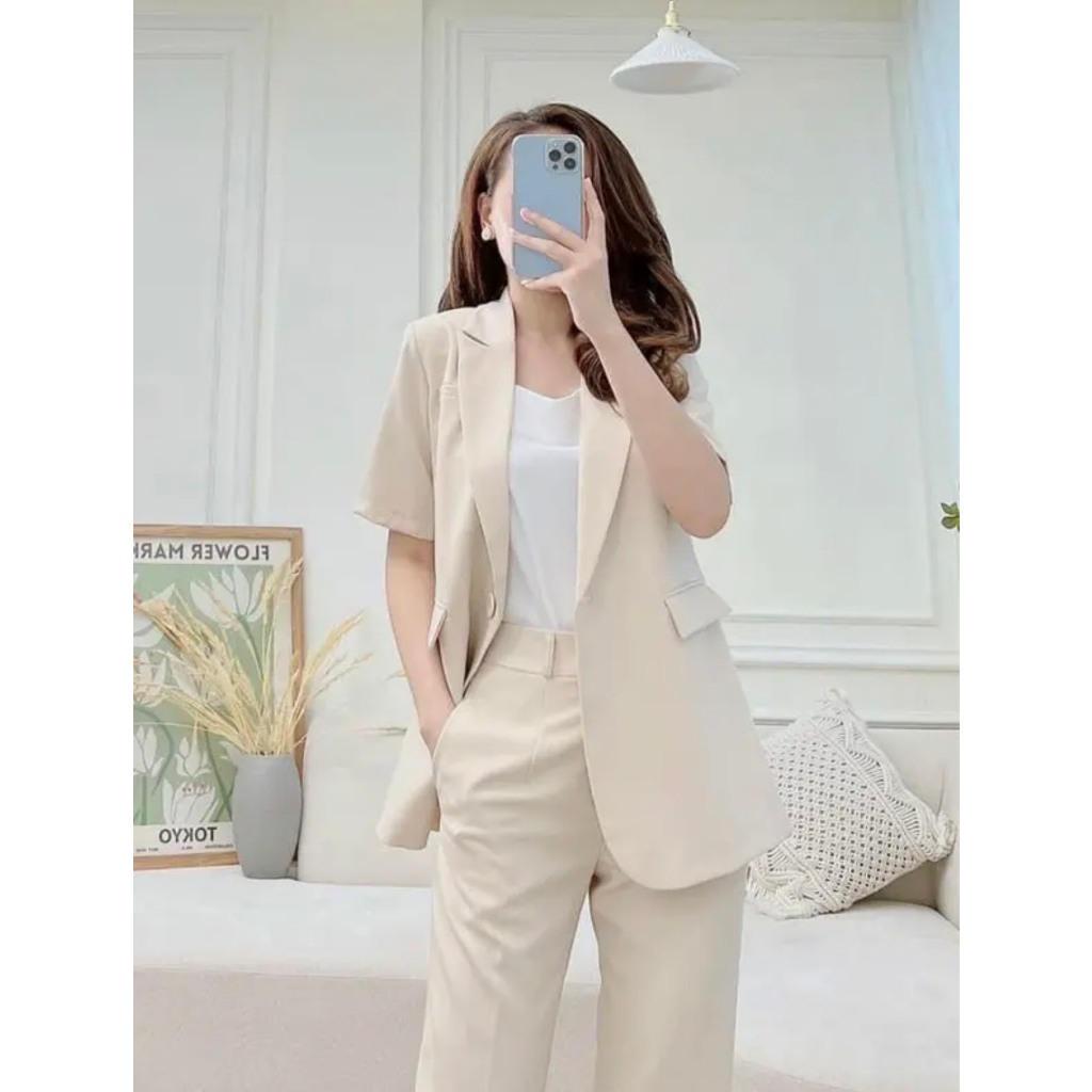 Áo vest blazer nữ cao cấp tay cộc Oxatyl M016 1 lớp mặc thu đông phong cách công sở 2023