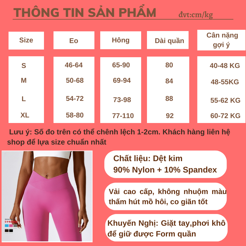 Quần dài tập gym nữ nâng mông cạp chéo chất liệu dệt kim GEPO GP118