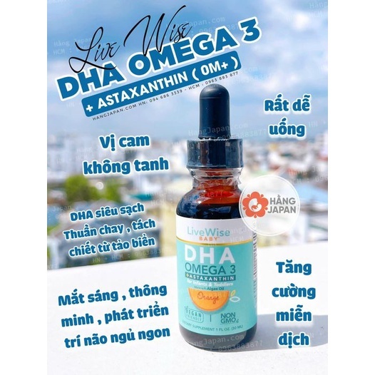 Vitamin D3 K2 MK7 Sunday Natural Đức 15µg 20ml, DHA Omega 3 Livewise cho bé - Hàng chính hãng date mới nhất