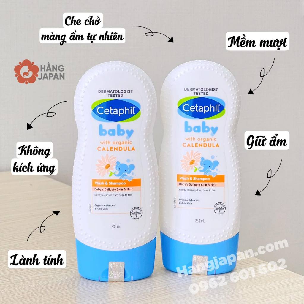 Sản phẩm tắm gội Cetaphil Baby Moisturizing Bath & Wash dưỡng ẩm cho da dịu lành 230ml/ 399ml Úc
