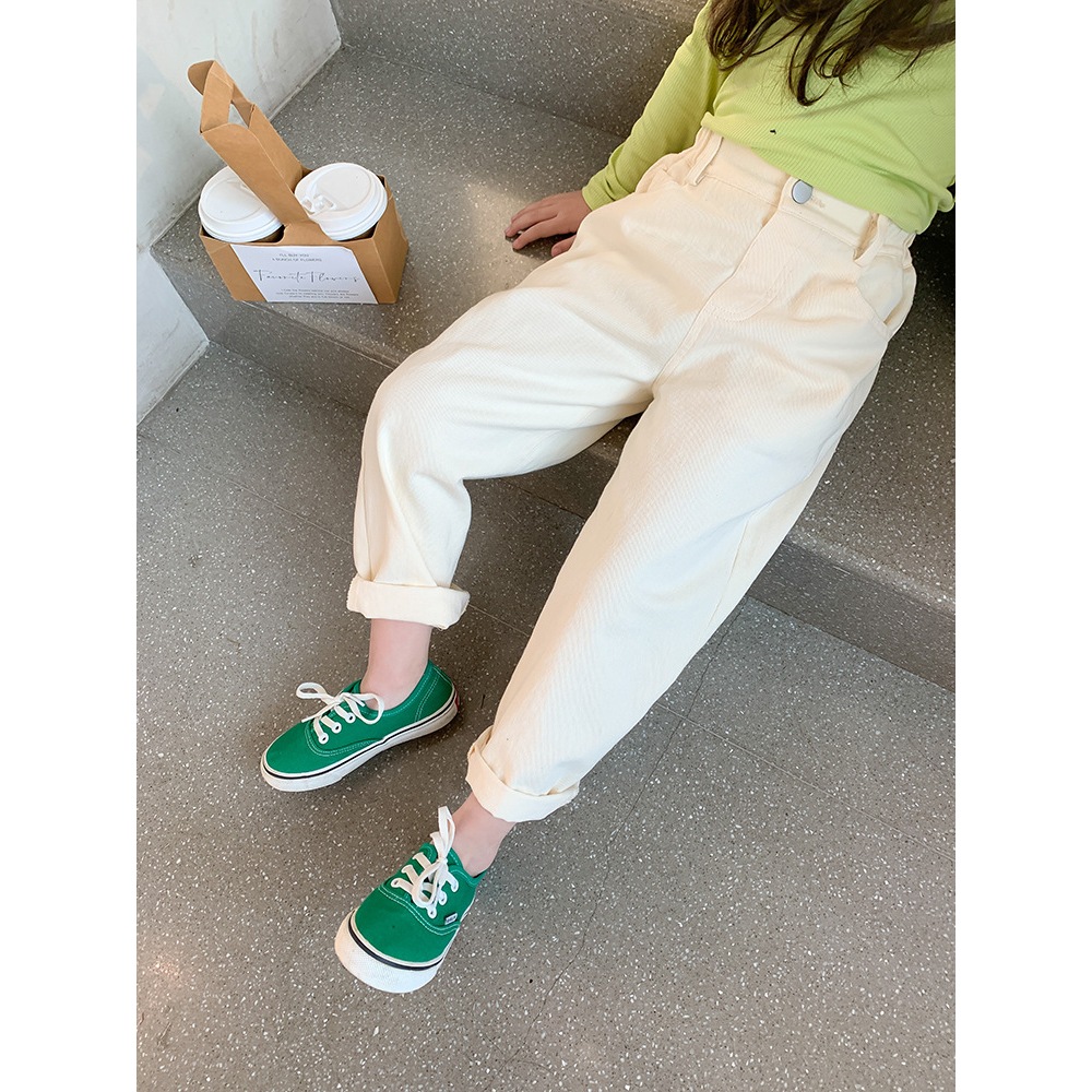 Quần dài ống xuông chất vải kaki, quần dài kaki cho bé gái 10 - 40kg HNK-2350