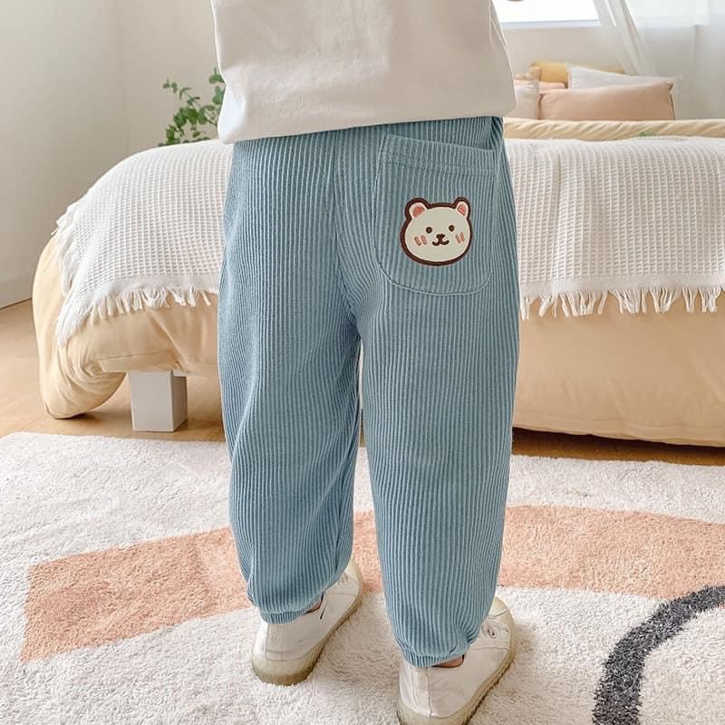 Quần dài bé trai bé gái chất liệu thun tăm thêu hoạ tiết ngộ nghĩnh HNK040