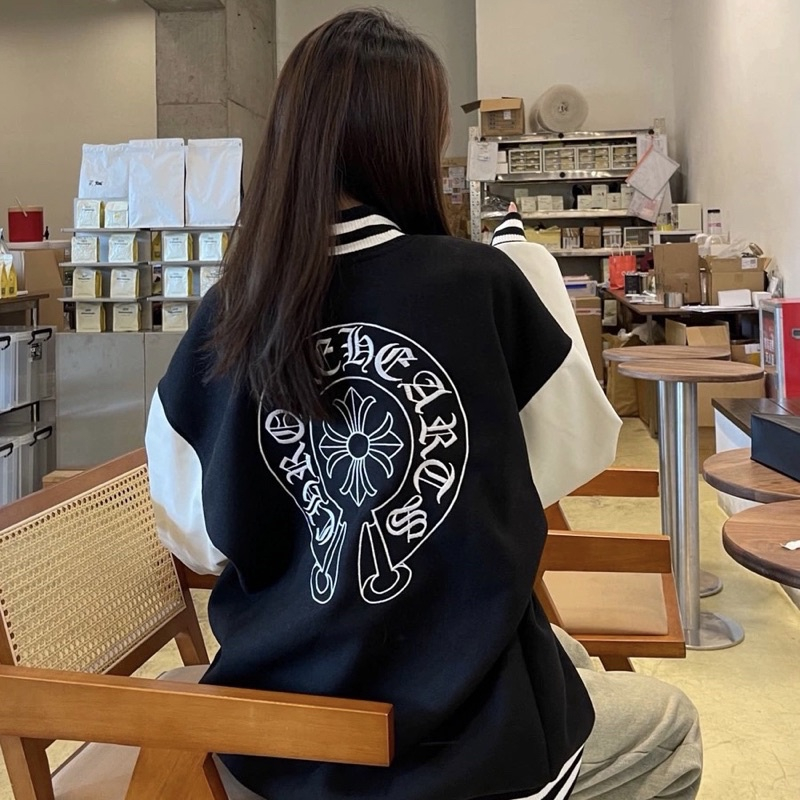 Áo Khoác Bomber Phối Tay Da Áo Khoác Bomber Dạ 2 Lớp Unisex Cao Cấp