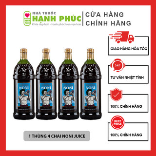 Nước Ép Trái Nhàu Noni Juice Morinda Nhập Khẩu Nguyên Thùng Từ Mỹ (Thùng 4 Chai Thủy Tinh x 1 Lít)