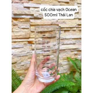Cốc thủy tinh chia vạch Ocean 200ml/ 500ml