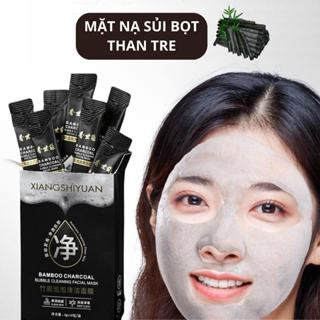 Mặt Nạ Trắng Da Than Tre Hộp 10 Gói Sủi Bọt Thải Độc Làm Sạch Mụn Đầu Đen Và Phục Hồi Làn Da