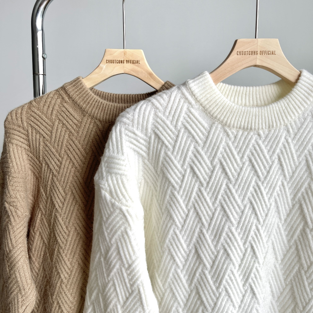 SWEATER LEN GÂN NỔI- CHUOTCONG SW16