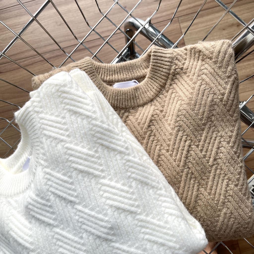 SWEATER LEN GÂN NỔI- CHUOTCONG SW16