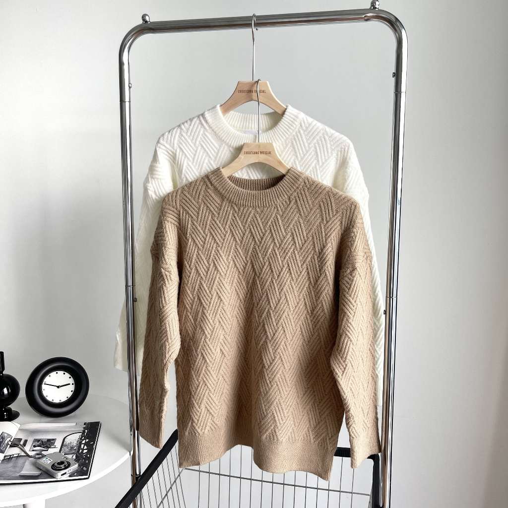 SWEATER LEN GÂN NỔI- CHUOTCONG SW16