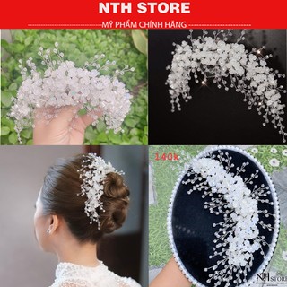 Cài hoa đá, bờm hoa cài tóc cô dâu