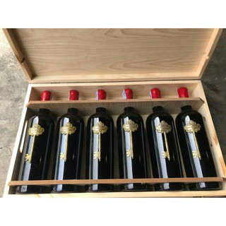 Set quà tặng 06 chai vang ý segreto - thùng gỗ 6 chai