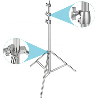 Chân đèn studio inox qihe j220s - loại trung, cao tối đa 2,1 mét