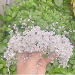Cài hoa đá, bờm hoa cài tóc cô dâu