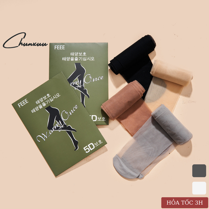 Quần tất giấy da chân vỏ xanh 5D Hàn Quốc nữ CHUNXUU tàng hình co giãn siêu trong siêu dai chống xước cao cấp - QT04
