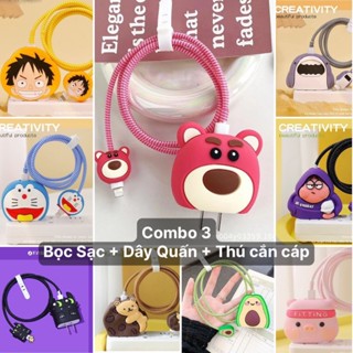 Bộ Bảo Vệ Củ Cáp Sạc PD 18/20W Bọc Bảo Vệ Bằng Silicon x/xsxr/xsm11/12/13/14/15/pro/max/plus/promax bọc sạc dây quấn thú