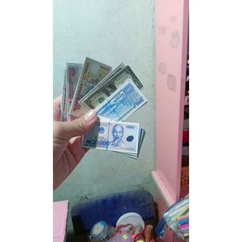 Xiền giả mini cute 5 tấm 3k