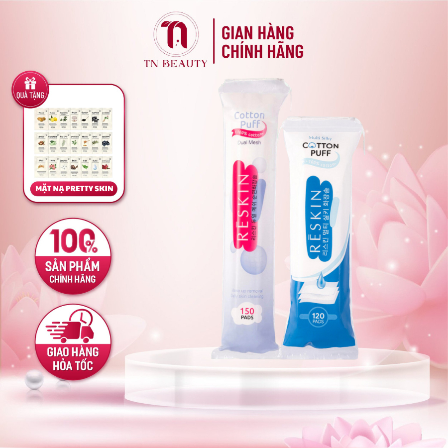 Bông tẩy trang Reskin Dual Mesh 150 miếng và 120 miếng