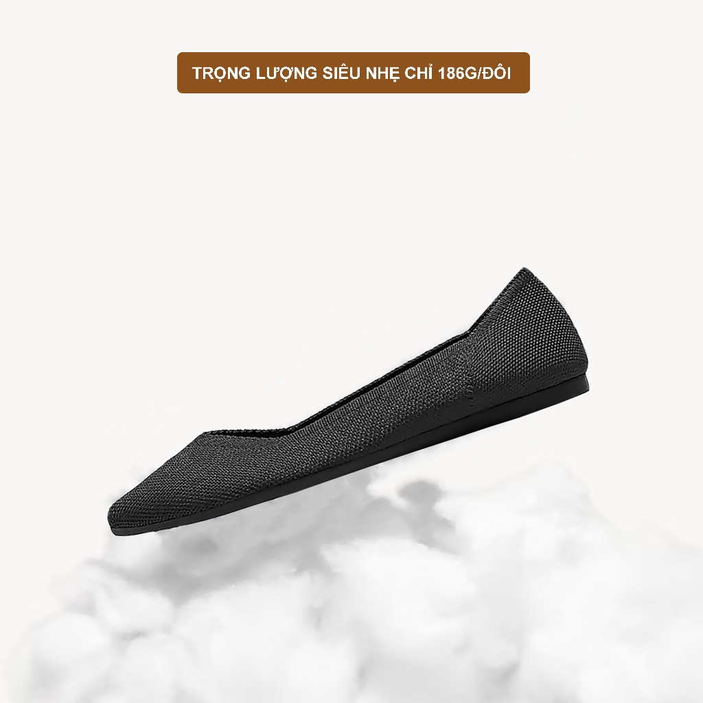 CORII - Giày Búp Bê The Black 2.0 Thời Trang và Thoải Mái Nhất - CR01 Đen